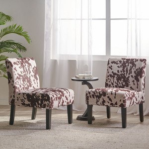 Christopher Knight Home Kassi Contemporary Upholstered Slipper Chairs (Set of 2) - 1 of 4
