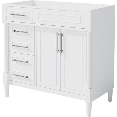 NicBex 36" Bathroom Vanity with/without Sink,Solid Wood&MDF Freestanding Storage Cabinet with 3 Drawers&2 Doors,300lbs Max