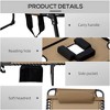 2-piece folding deck chair with 5-level reclining backrest, outdoor sun lounger with side pockets and headrest, beige - 4 of 4