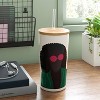17.5 fl oz Stainless Steel Figure Straw Tumbler with Bamboo Lid White - Room Essentials™ - 2 of 3