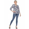 Women's Pleated Casual Floral Blouse - White Mark - 4 of 4