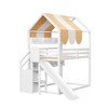Polibi Full Size House Loft Bed with Slide, Shelves & Canopy - 4 of 4