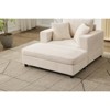 CIPACHO Deep Gray Chaise Lounge (Ottoman + Pillows) Upholstered Sofa Bed Armchair (Living Room/Bedroom) - 4 of 4