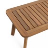 LuxenHome Outdoor Acacia Wood Rope Back Loveseat with Cushions and Coffee Table Set - 3 of 4