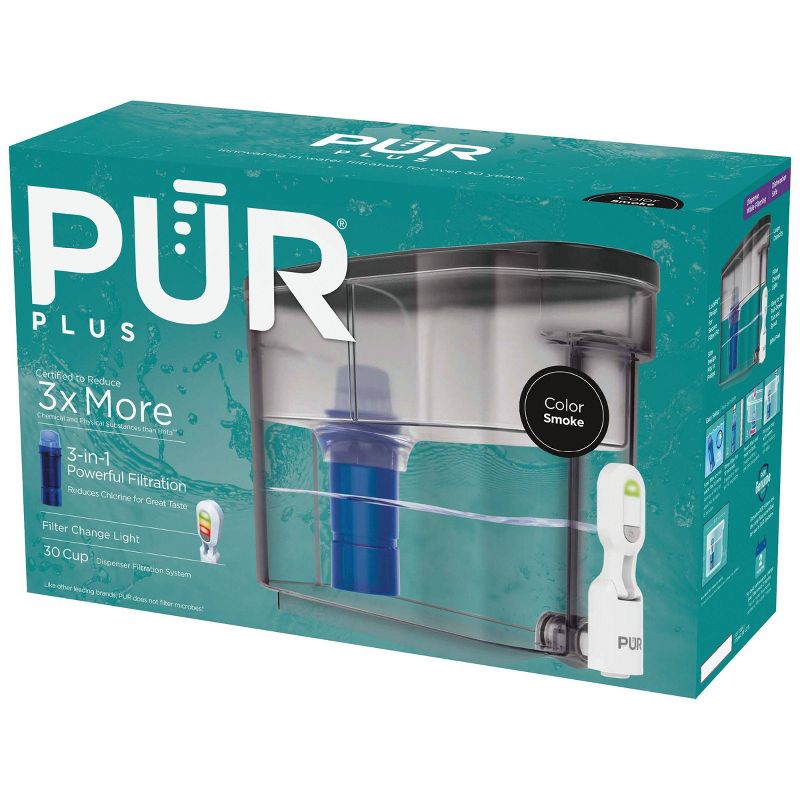 PUR PLUS 30-Cup Water Filter Dispenser System Smoke DS1810BA, 4 of 9