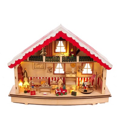 Kurt Adler 13.38" Battery-Operated Musical Village LED House