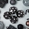 Northlight Shiny Finish Polka Dots Christmas Glass Ball Ornaments - 3" (80mm) - Black and White - Set of 4 - 2 of 4