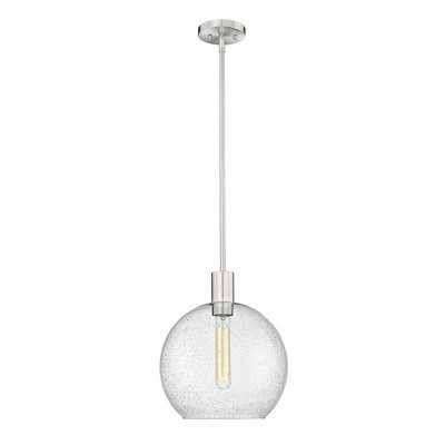 Brushed Nickel Globe Pendant with Clear Glass Shade