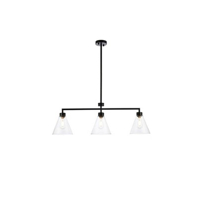 Elegant Lighting Mera 3 lights black pendant