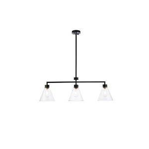Elegant Lighting Mera 3 lights black pendant - 1 of 4