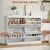 TackView Shoe Cabinet with 4 Flip Drawers, Wide Shoe Storage Organizer Cabinet, Durable and Stylish - 2 of 4