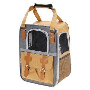 Unique Bargains Pet Carrier Portable Backpack for Cats and Small Dogs 11.81"x8.27"x16.14" Orange - 1 of 4