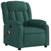 vidaXL Massage Recliner Chair, Adjustable Recliner with 6-Point Vibration Massage, Dark Green Fabric - 4 of 4
