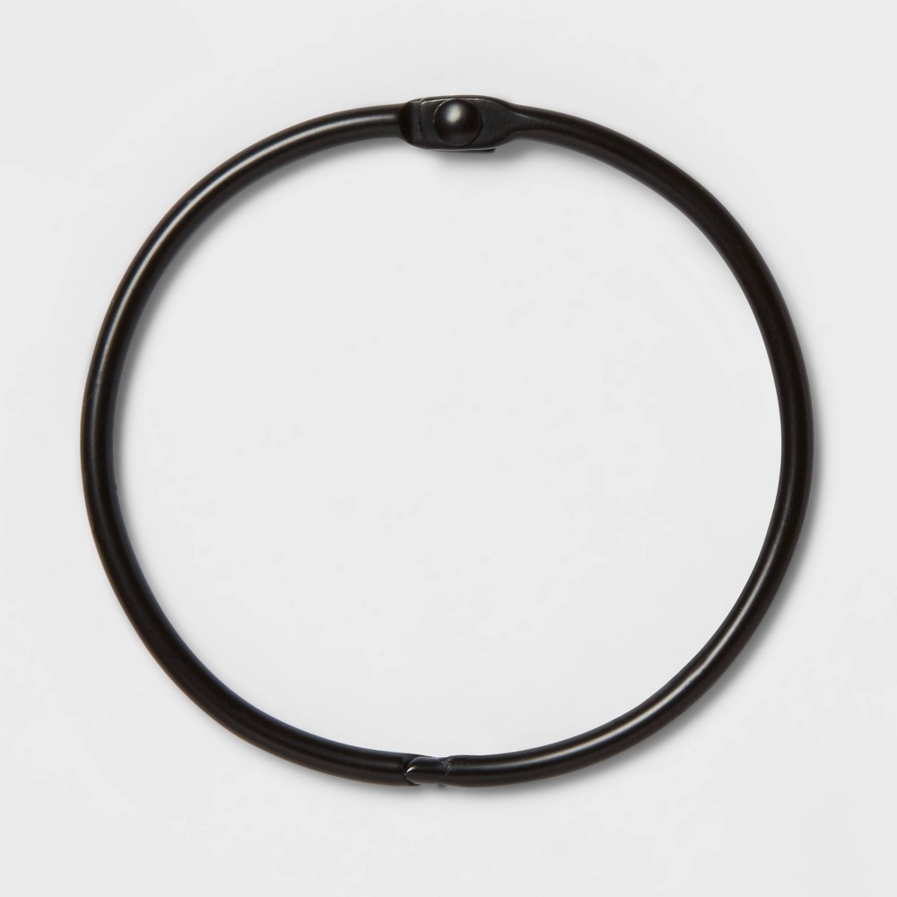 Photos - Other sanitary accessories Shower Curtain Rings Matte Black - Threshold™