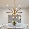 LLHZSY 8-Light Gold Wood Farmhouse Sputnik Firework Chandelier Hanging Pendant Lighting - 40 1/5" - 2 of 4