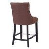 WestinTrends 24" Linen Tufted Buttons Upholstered Wingback Counter Stool (Set of 2) - 4 of 4