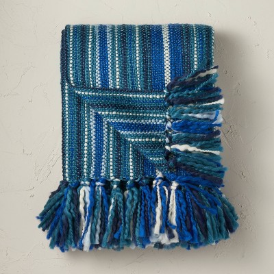 Woven Striped Throw Blanket Teal - Opalhouse™ designed with Jungalow™