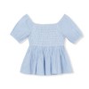 Lands' End Kids Short Sleeve Smocked Woven Top - 2 of 3