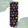 Elanze Designs Multicolored Pawprints Blue Red 20 ounce Stainless Steel Travel Tumbler - 3 of 4