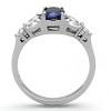 Slickblue Stainless Steel Pave Ring with 8.6mm Montana Oval Stone & Clear Accents, Polished Silver Finish, size 5–10 - 3 of 4