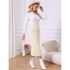 INSPIRE CHIC Women's Ribbed Elastic High Waist Stretchy Pencil Casual Sweater Midi Skirt - 2 of 4