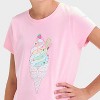 Girls' Short Sleeve Ice Cream Graphic T-Shirt - Cat & Jack™ Pink - 2 of 4