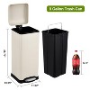 COZONY 8 Gallon Kitchen Trash Can, 30L Stainless Steel Square Step Recycling Bin with Soft-Close Lid, for Bathroom, Dining Room & Office - 3 of 4