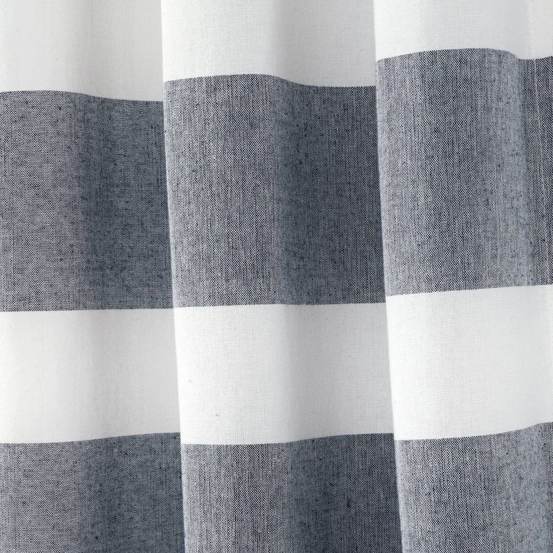 Set of 2 Coastal Cape Cod Stripe Yarn Dyed Cotton Light Filtering Window Curtain Panels - Lush Décor, 5 of 10