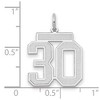 Black Bow Jewelry 14k White Gold, Jersey Collection, Medium Number 30 Pendant - 2 of 3