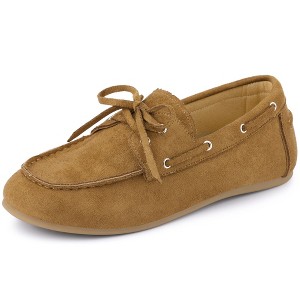 BLISSFUL STEP Women's Casual Closed Toe Slip on Flats Lace Up