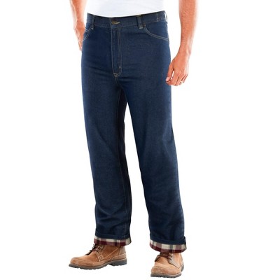 Liberty Blues Men's Big & Tall Flannel-lined Side-elastic Jeans - 36 34,  Blue : Target