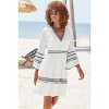 Women's Embroidered Trim V-Neck Dress - LASCANA - 3 of 4