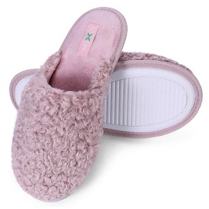 ROXONI Women Slipper Cozy Memory Foam, Indoor Outdoor Rubber Sole - 1 of 4