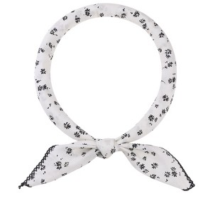 INSPIRE CHIC Women's Floral Printed 100% Cotton Lace Trim Square Scarves 1Pc - 1 of 4