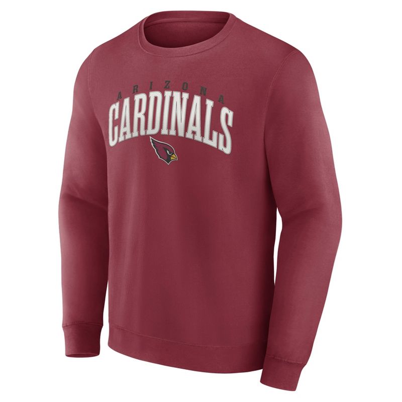 NFL Arizona Cardinals Men&#39;s Varsity Letter Long Sleeve Crew Fleece Sweatshirt, 2 of 4