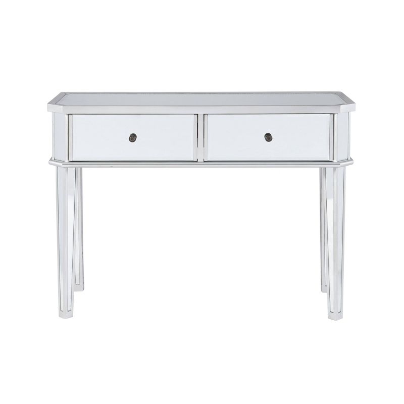 Carrick Glam Mirrored Console With 2 Storage Drawers Silver Painted Finish - Powell, 4 of 15