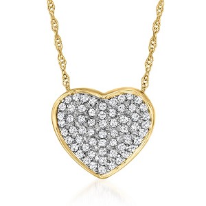 Ross-Simons 0.25 ct. t.w. Diamond Heart Pendant Necklace in 14kt Yellow Gold - 1 of 4