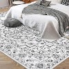 Boho Area Rug,Machine Washable Ultra-Thin Low-Pile Floral Carpet Non-Slip Soft Indoor Rug for Living Room & Bedroom - 3 of 4