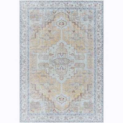 Mark & Day Wheatcroft 6'7"x9' Rectangle Washable Woven Indoor Area Rugs Pale Orange: Stain-Resistant, Traditional Style
