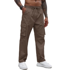 COOFANDY Men's Casual Cargo Pants Cotton Drawstring Athletic Jogger Sweatpants - 1 of 4