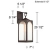 Possini Euro Design Tyne Modern Outdoor Wall Light Fixture Bronze 20 1/2" Seedy Glass for Post Exterior Barn Deck House Porch Yard Posts Patio Home - image 4 of 4