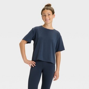 Girls' Beyond Ease Crop Boxy T-Shirt - All In Motion™ - 1 of 3
