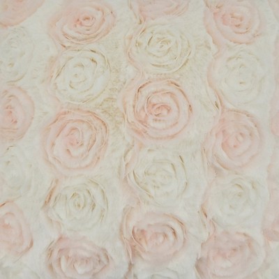 Medium Pink and White 3D Rose Decorative Throw Pillow