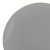 Smarty Had A Party 7.5" Gray with Gold Rim Organic Round Disposable Plastic Appetizer/Salad Plates (120 Plates) - image 2 of 2