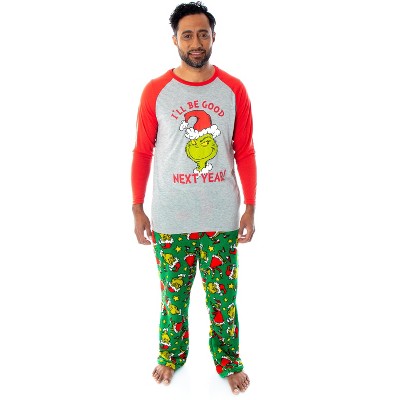 Dr. Seuss Men's The Grinch Christmas Matching Family Pajamas Set