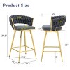 25" Swivel Counter Stools Set of 2 with Cotton Linen Cushions and Metal Frame for Kitchen Island-3irtyhousy - 4 of 4