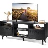 GALAXHERO Mid-Century Modern TV Stand for 65" TV, TV Console Cabinet, Open Shelves Entertainment Center for Living Room and Bedroom, Black - 2 of 4
