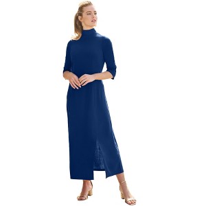 Jessica London Mockneck Slit Maxi Dress - 1 of 2
