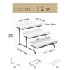 Angel Sar 3-Tier Serving Trays for Party, Porcelain Platters with Adjustable Metal Stand, 12-inch Tiered Tray for Desserts, Fruit, Appetizers - 3 of 4