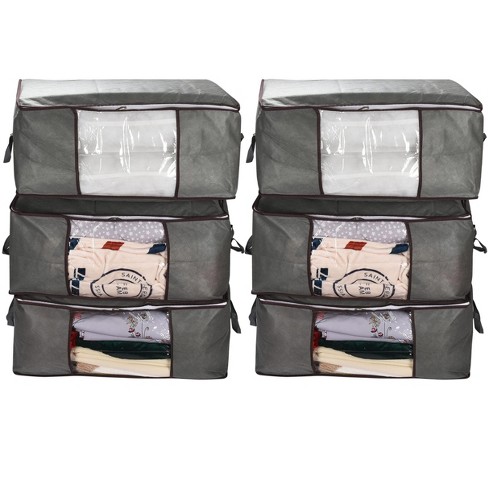 Silvon Storage Organizer For Folded Clothes And Winter Blankets - Gray ...